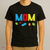 Mom Master Builder Building Bricks Blocks Family Set Parents T-Shirt thumb 3