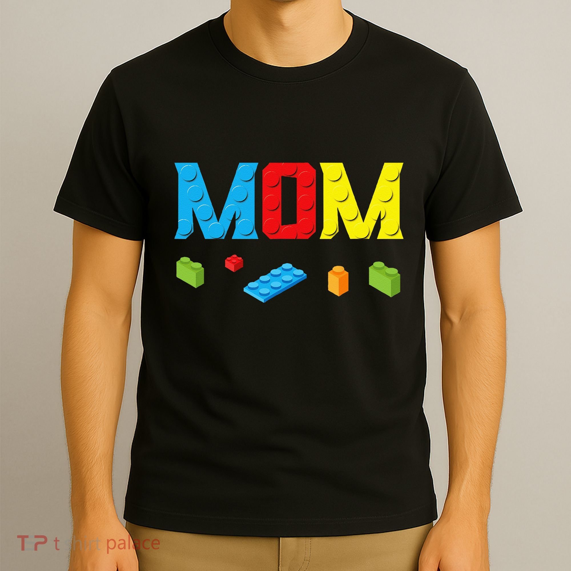 Mom Master Builder Building Bricks Blocks Family Set Parents T-Shirt