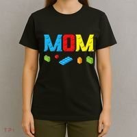 Mom Master Builder Building Bricks Blocks Family Set Parents T-Shirt thumb 4