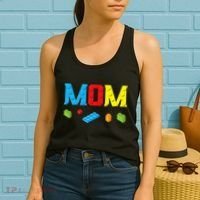 Mom Master Builder Building Bricks Blocks Family Set Parents Women's Tank Top thumb 2