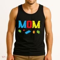 Mom Master Builder Building Bricks Blocks Family Set Parents Tank Top thumb 3