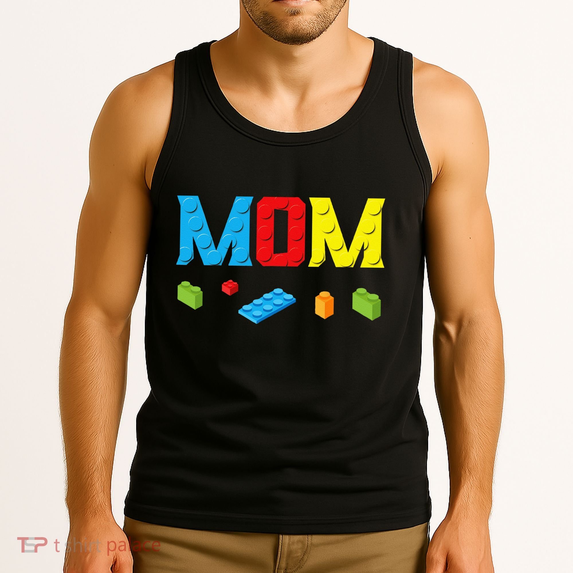 Mom Master Builder Building Bricks Blocks Family Set Parents Tank Top