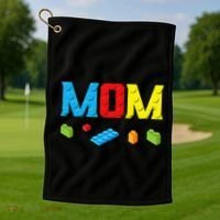 Mom Master Builder Building Bricks Blocks Family Set Parents Golf Towel thumb 1