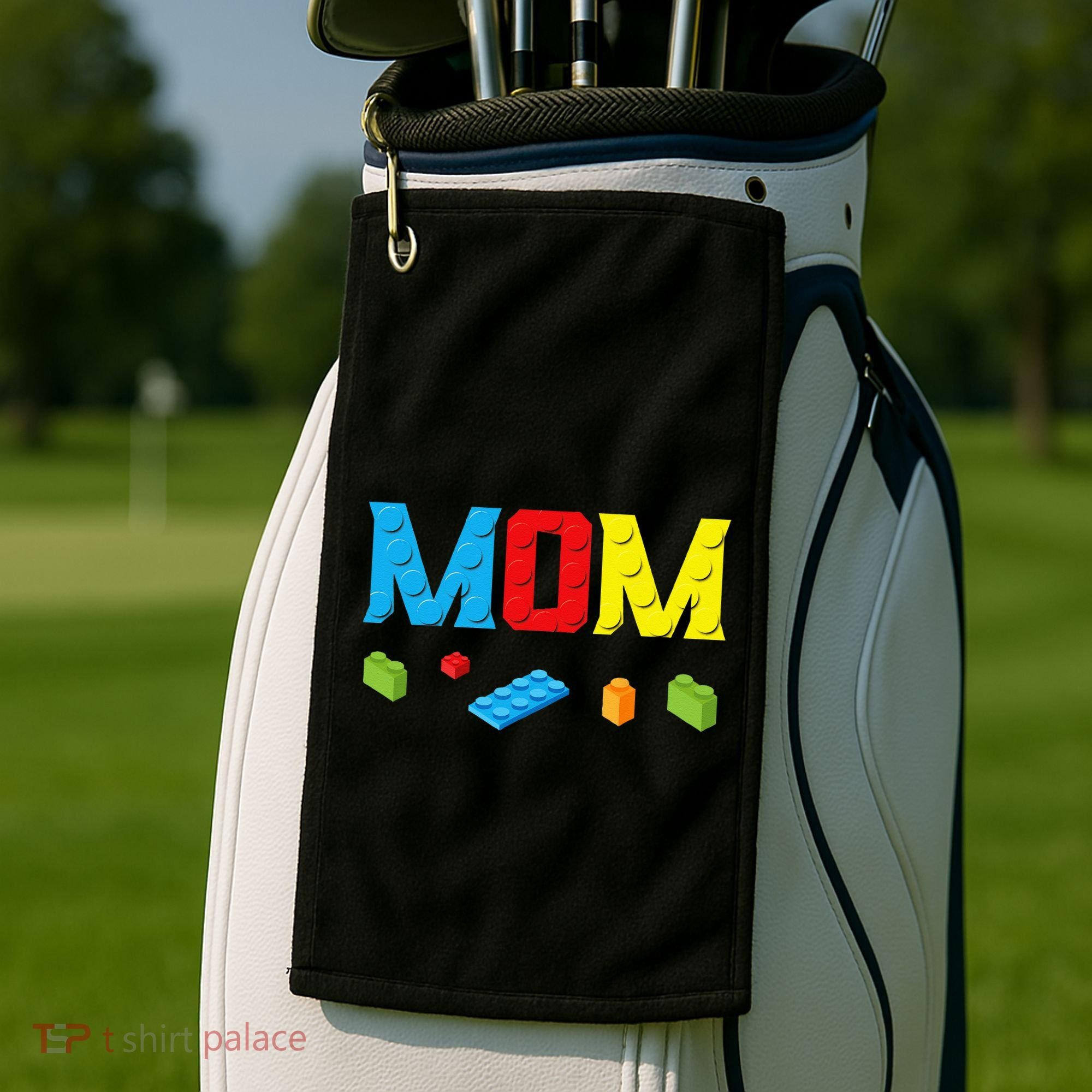 Mom Master Builder Building Bricks Blocks Family Set Parents Golf Towel