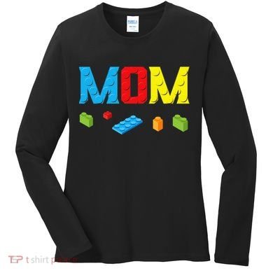 Mom Master Builder Building Bricks Blocks Family Set Parents Women's Long Sleeve Shirt