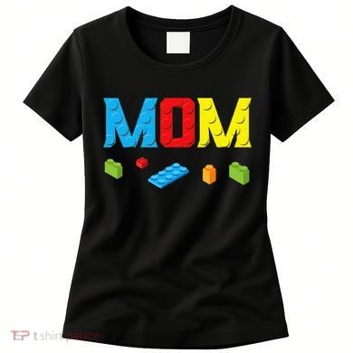 Mom Master Builder Building Bricks Blocks Family Set Parents Women's T-Shirt