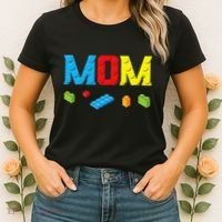Mom Master Builder Building Bricks Blocks Family Set Parents Women's T-Shirt thumb 2
