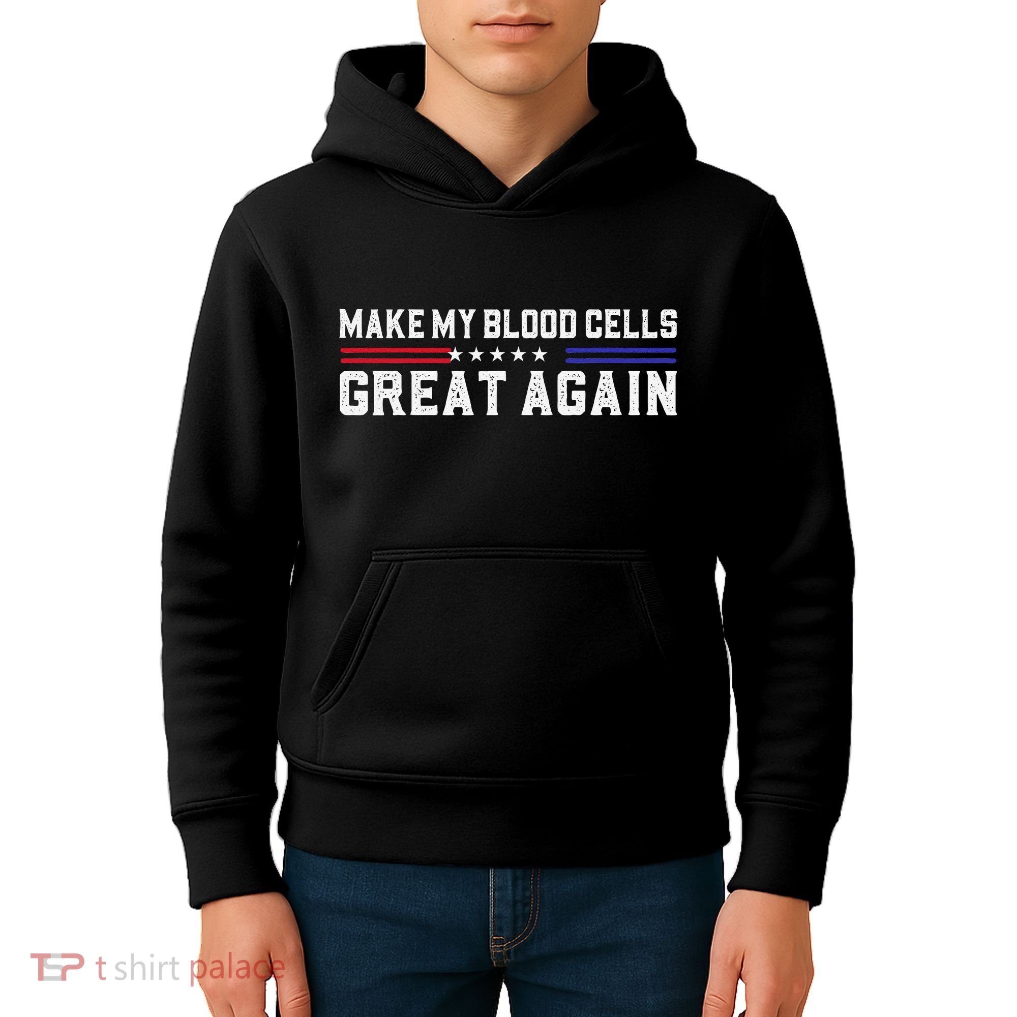 Make My Blood Cells Great Again Leukemia Cancer Awareness Kids Hoodie