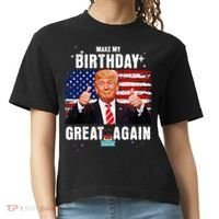 Make My Birthday Great Again Trump Fan Birthday Comfort Colors Boxy T-Shirt thumb 0