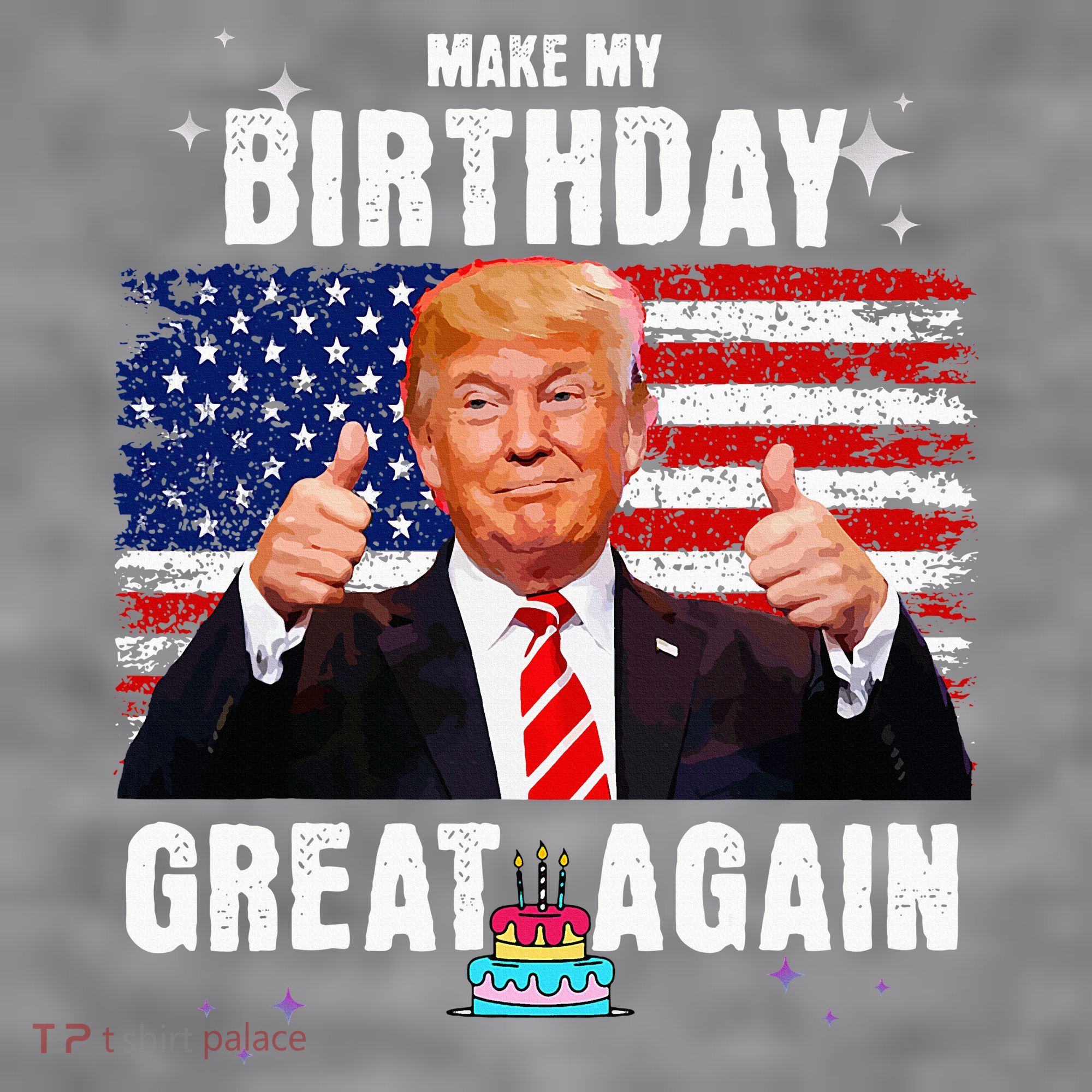 Make My Birthday Great Again Trump Fan Birthday Women's Racerback Cropped Tank