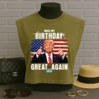 Make My Birthday Great Again Trump Fan Birthday Garment-Dyed Women's Muscle Tee thumb 3