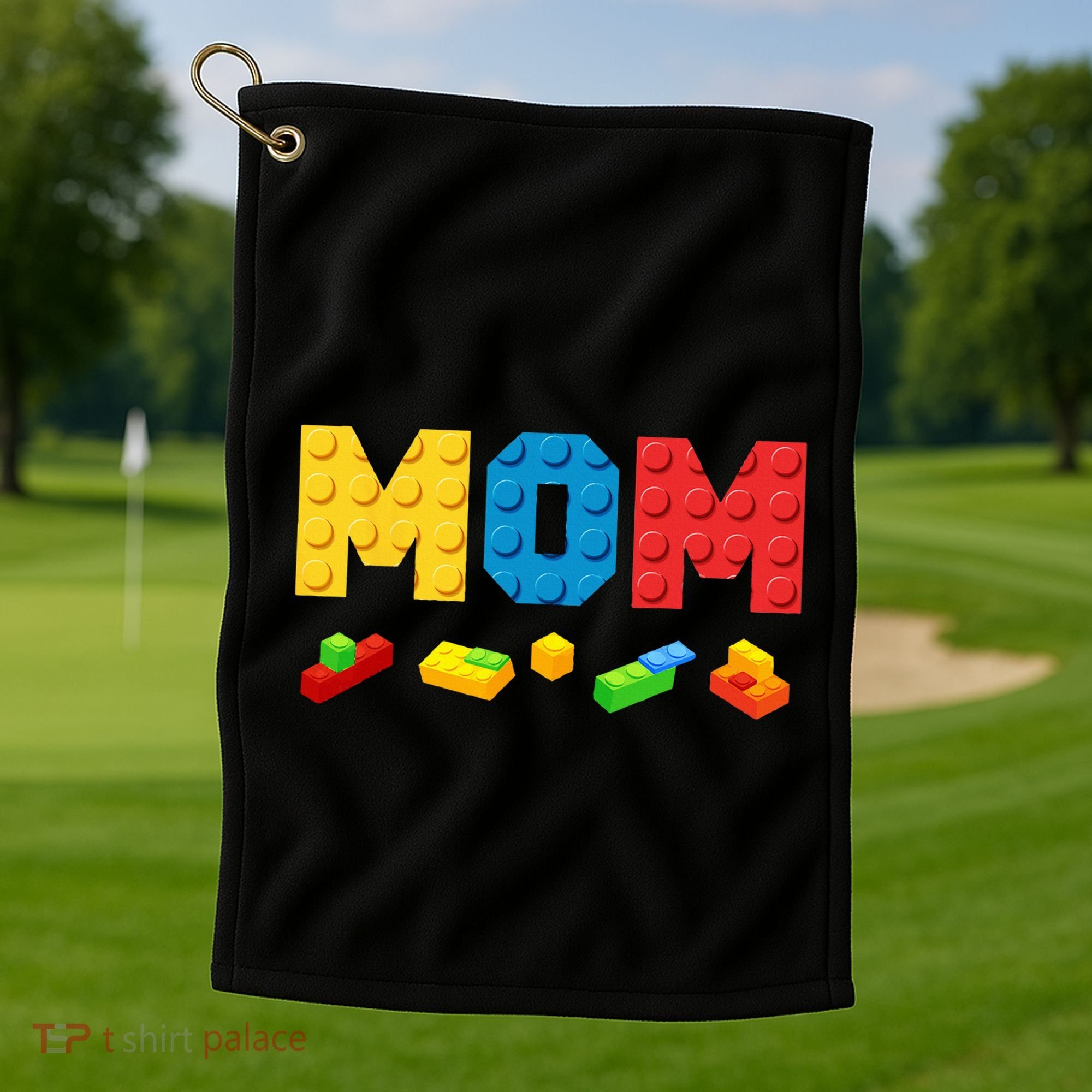 Mom Master Builder Building Bricks Blocks Family Golf Towel