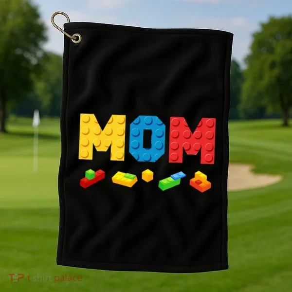 Mom Master Builder Building Bricks Blocks Family Golf Towel