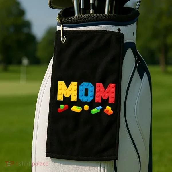 Mom Master Builder Building Bricks Blocks Family Golf Towel