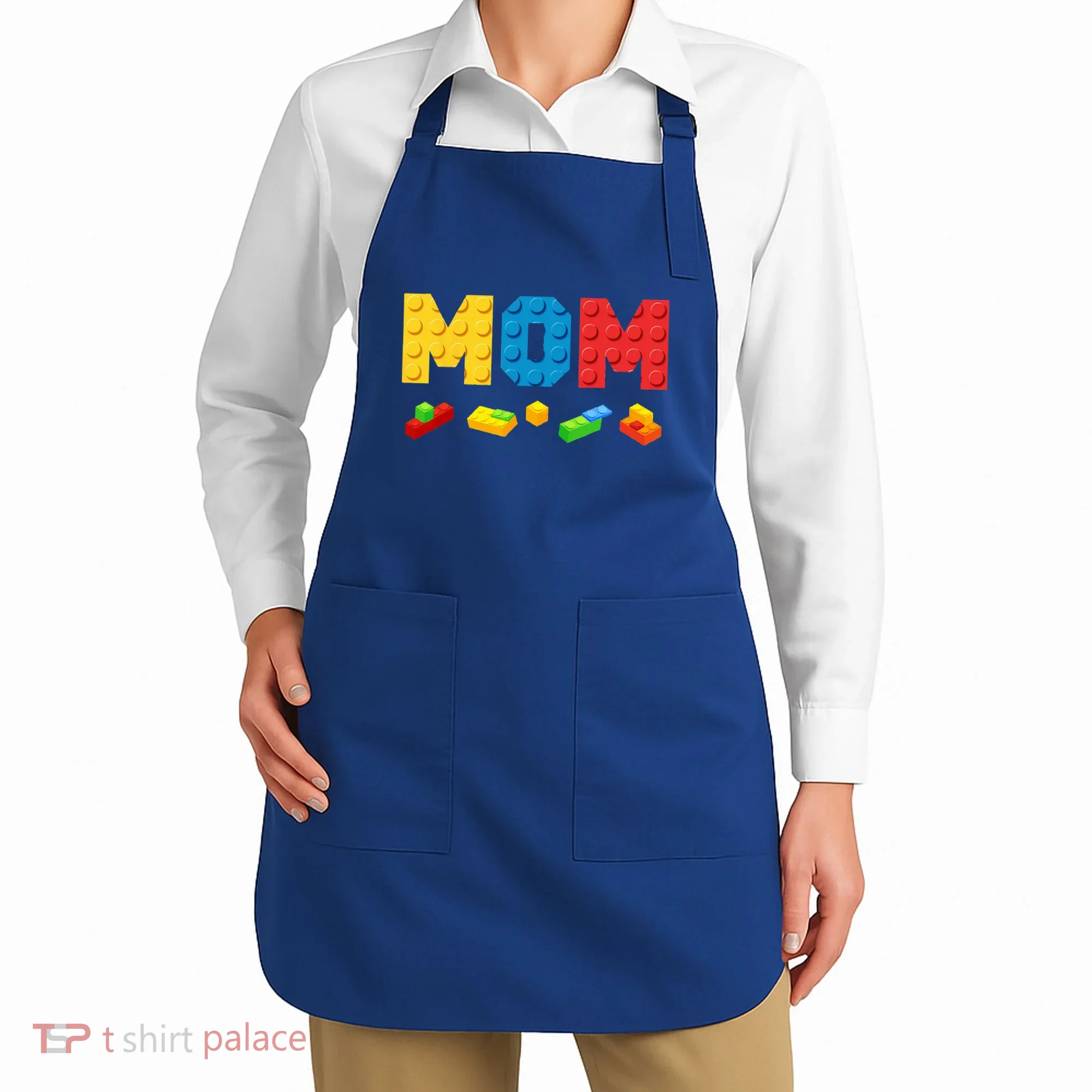 Mom Master Builder Building Bricks Blocks Family Apron