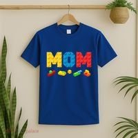 Mom Master Builder Building Bricks Blocks Family T-Shirt thumb 2