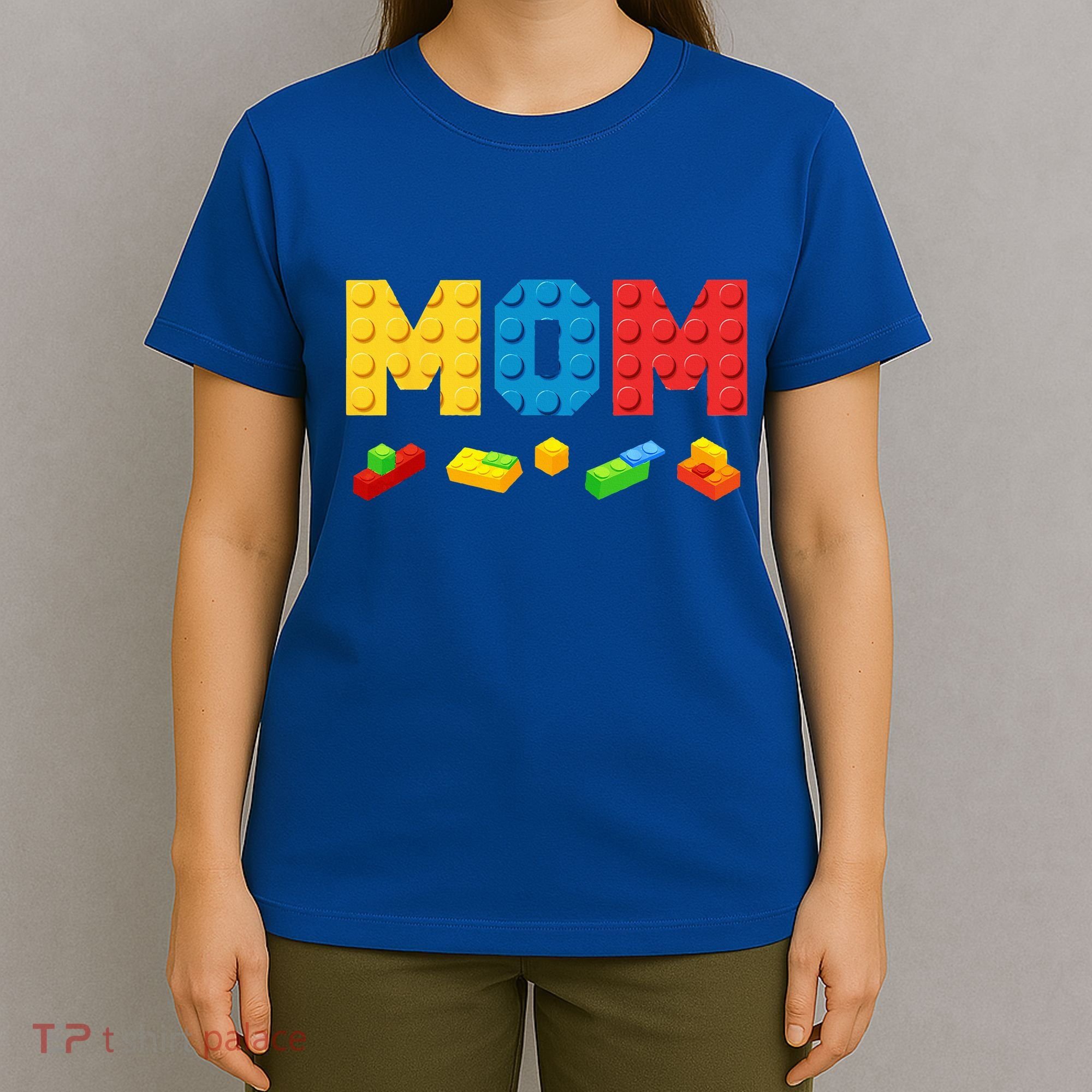 Mom Master Builder Building Bricks Blocks Family T-Shirt