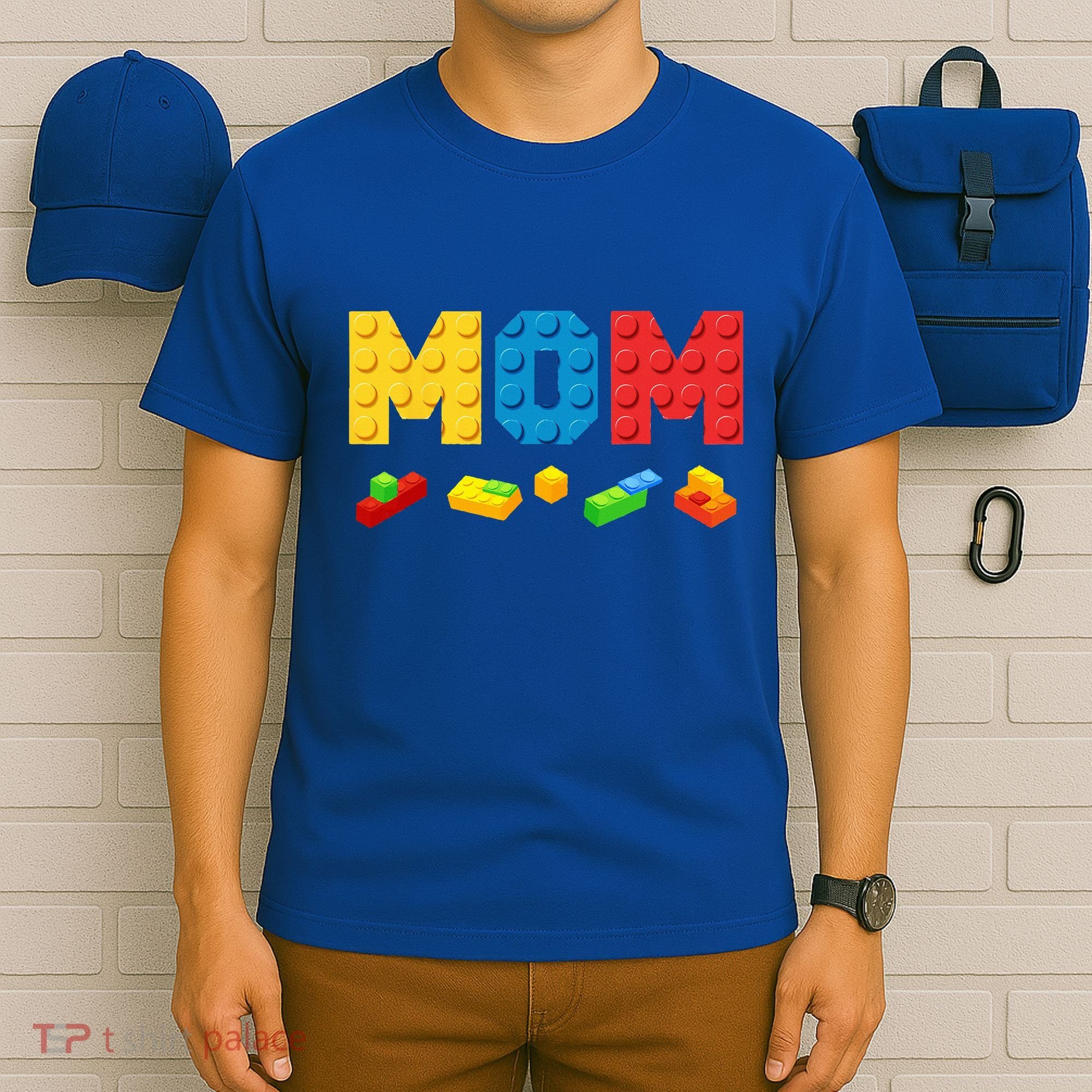 Mom Master Builder Building Bricks Blocks Family T-Shirt