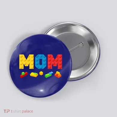 Mom Master Builder Building Bricks Blocks Family Button
