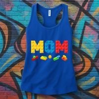 Mom Master Builder Building Bricks Blocks Family Women's Tank Top thumb 3