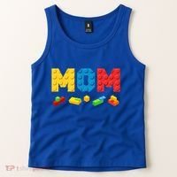 Mom Master Builder Building Bricks Blocks Family Tank Top thumb 2
