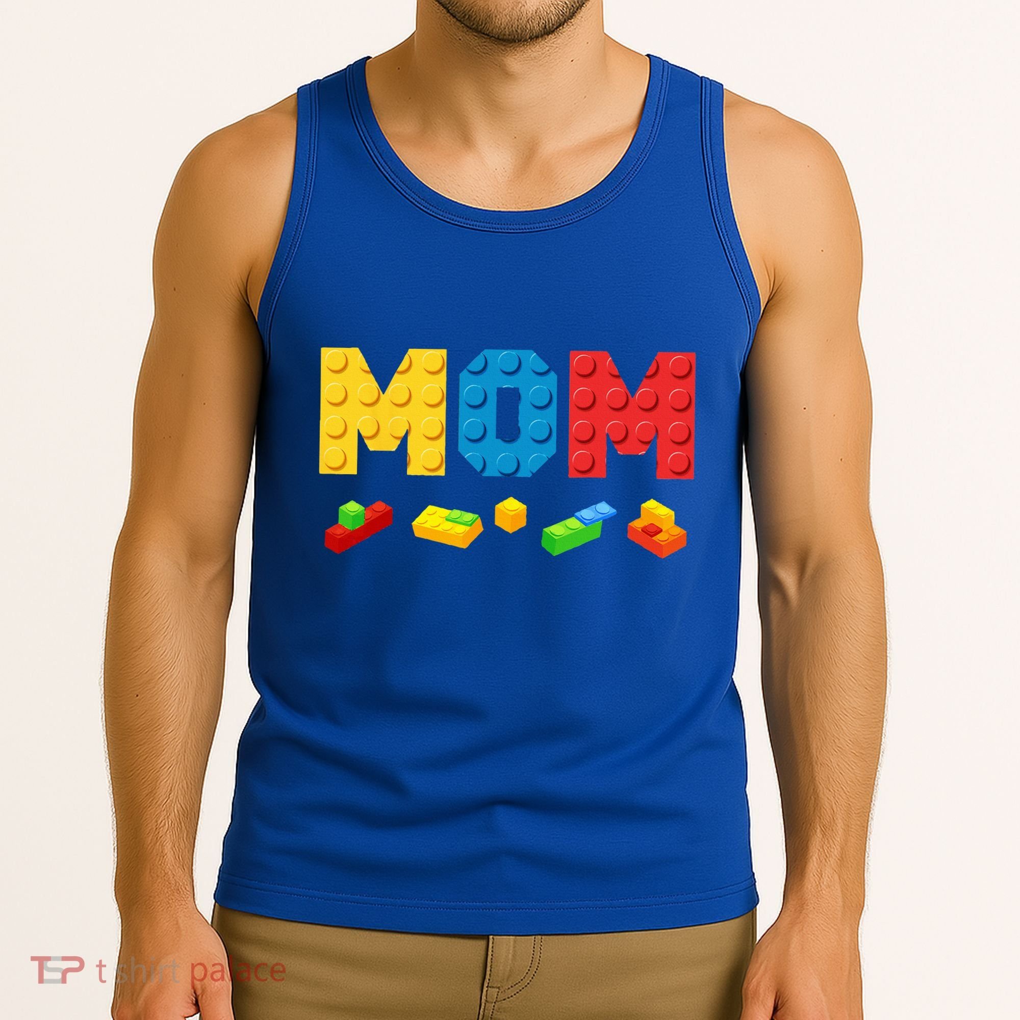 Mom Master Builder Building Bricks Blocks Family Tank Top