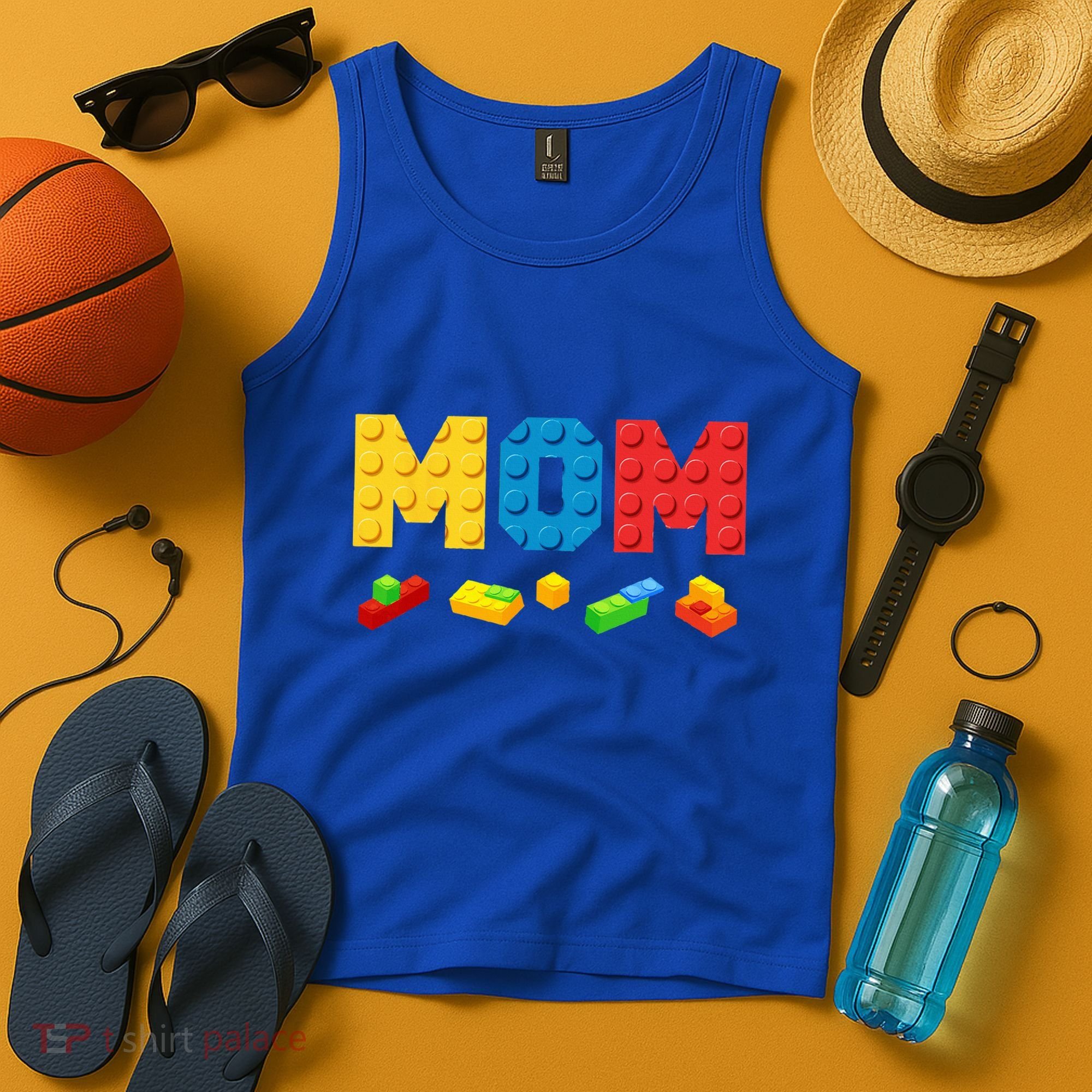 Mom Master Builder Building Bricks Blocks Family Tank Top