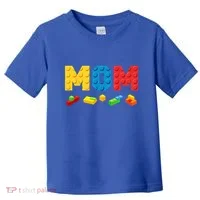 Mom Master Builder Building Bricks Blocks Family Toddler T-Shirt thumb 0