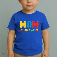 Mom Master Builder Building Bricks Blocks Family Toddler T-Shirt thumb 2