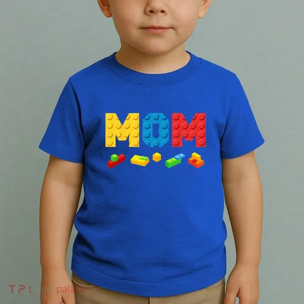 Mom Master Builder Building Bricks Blocks Family Toddler T-Shirt