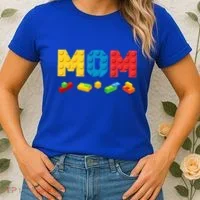 Mom Master Builder Building Bricks Blocks Family Women's T-Shirt thumb 2