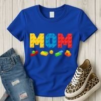 Mom Master Builder Building Bricks Blocks Family Women's T-Shirt thumb 3