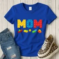 Mom Master Builder Building Bricks Blocks Family Women's T-Shirt thumb 3