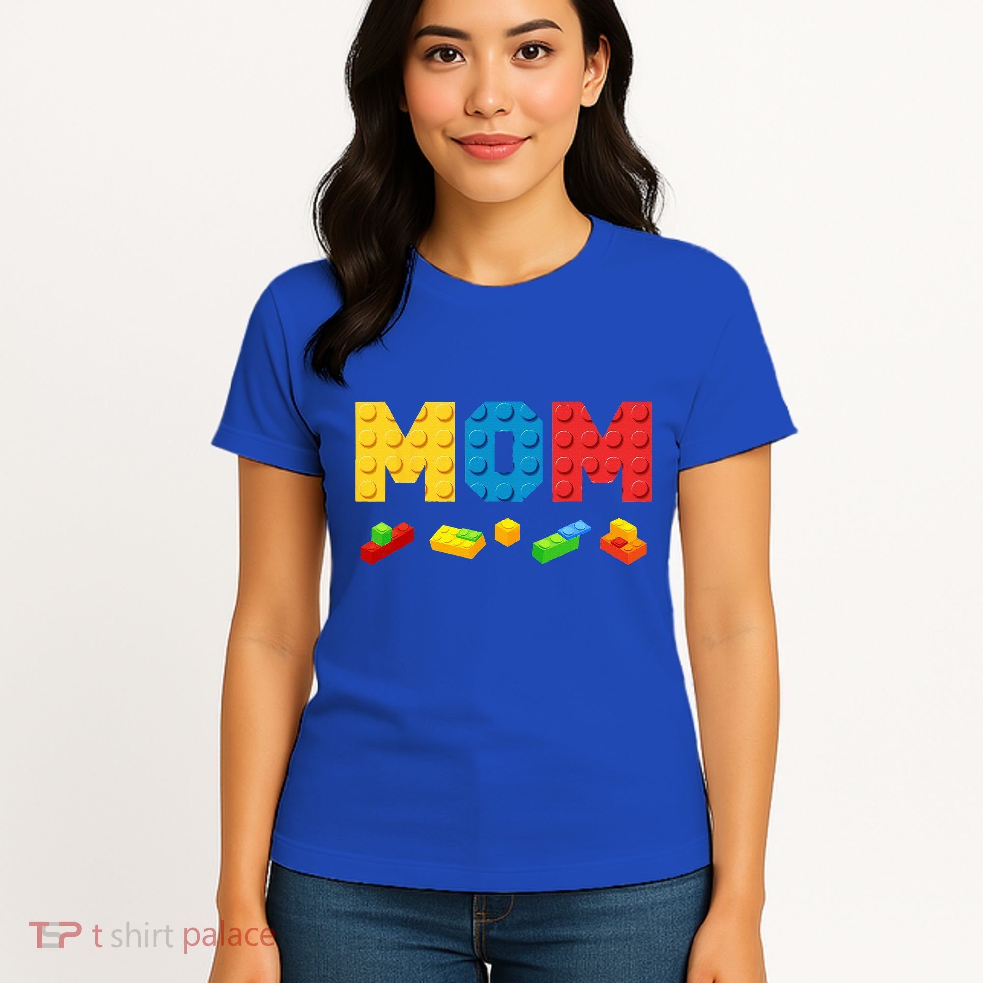 Mom Master Builder Building Bricks Blocks Family Women's T-Shirt