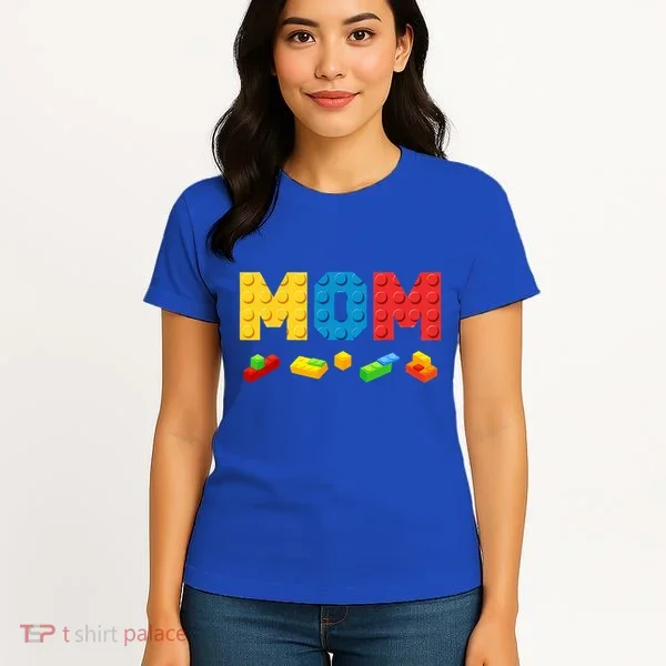 Mom Master Builder Building Bricks Blocks Family Women's T-Shirt