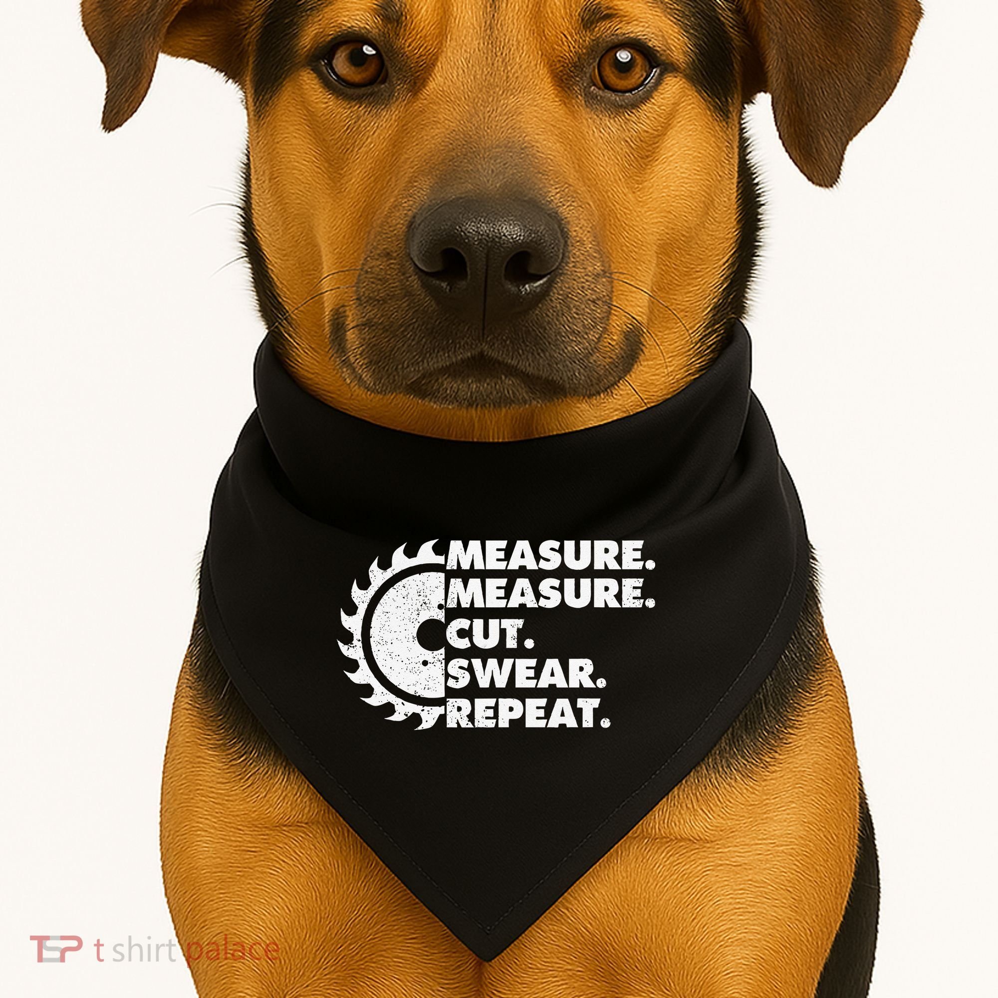 Measure Measure Cut Swear Repeat For Carpenter & Woodworker USA-Made Doggie Bandana