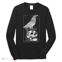 Memento Mori Crow Skull Moon Long Sleeve Shirt thumb 0
