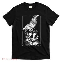 Memento Mori Crow Skull Moon T-Shirt thumb 0