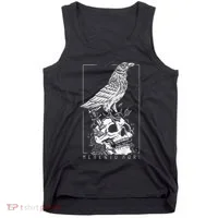 Memento Mori Crow Skull Moon Tank Top thumb 0