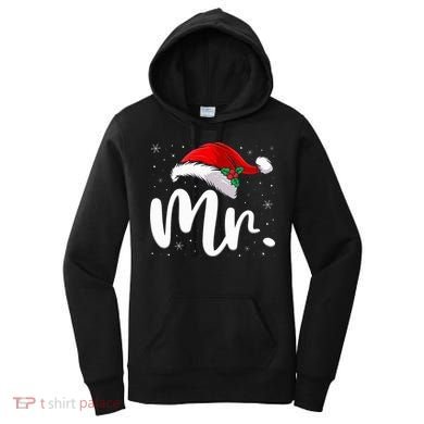Mr Mrs Claus Christmas Couples Matching His And Her Pajamas  Women's Hoodie