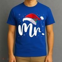 Mr Mrs Claus Christmas Couples Matching His And Her Pajamas  T-Shirt thumb 3