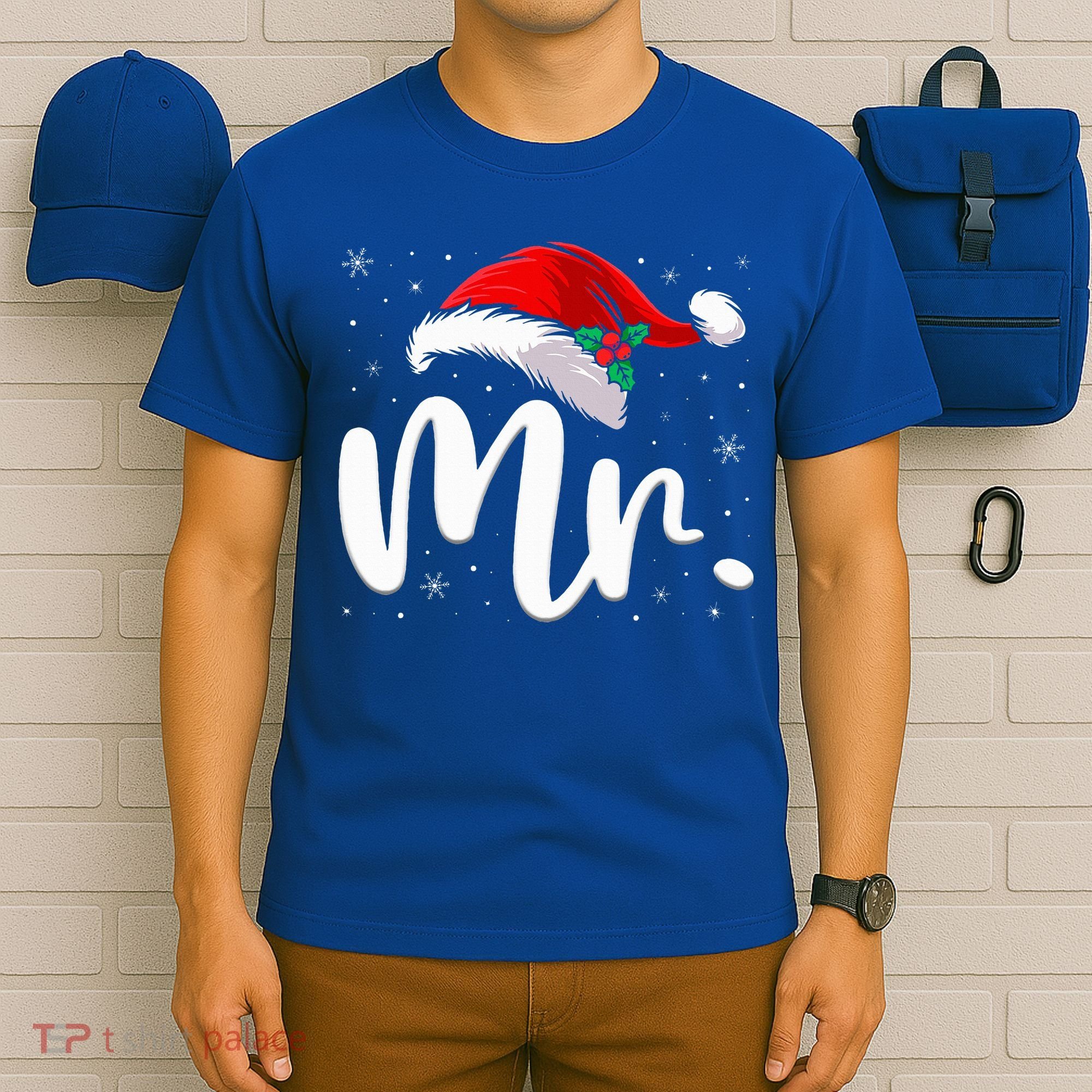Mr Mrs Claus Christmas Couples Matching His And Her Pajamas  T-Shirt