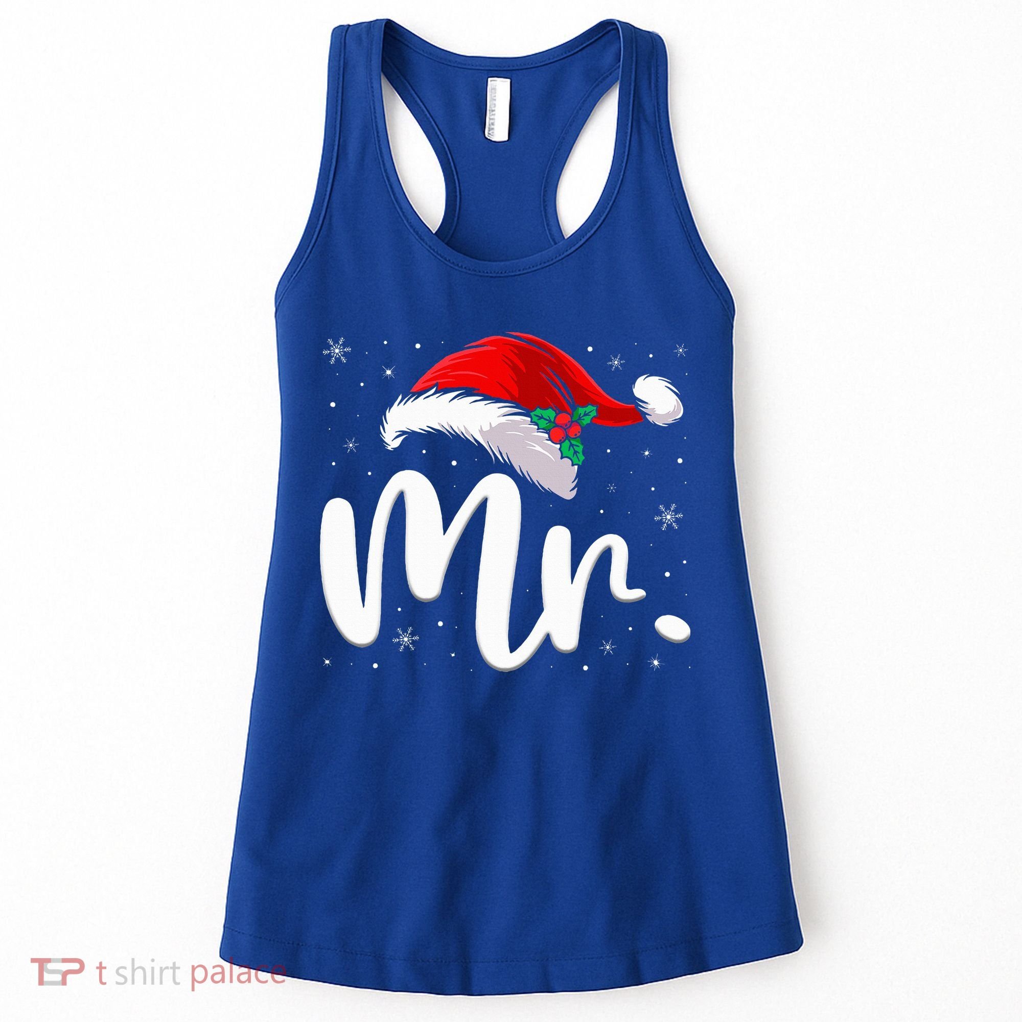 Mr Mrs Claus Christmas Couples Matching His And Her Pajamas  Women's Tank Top