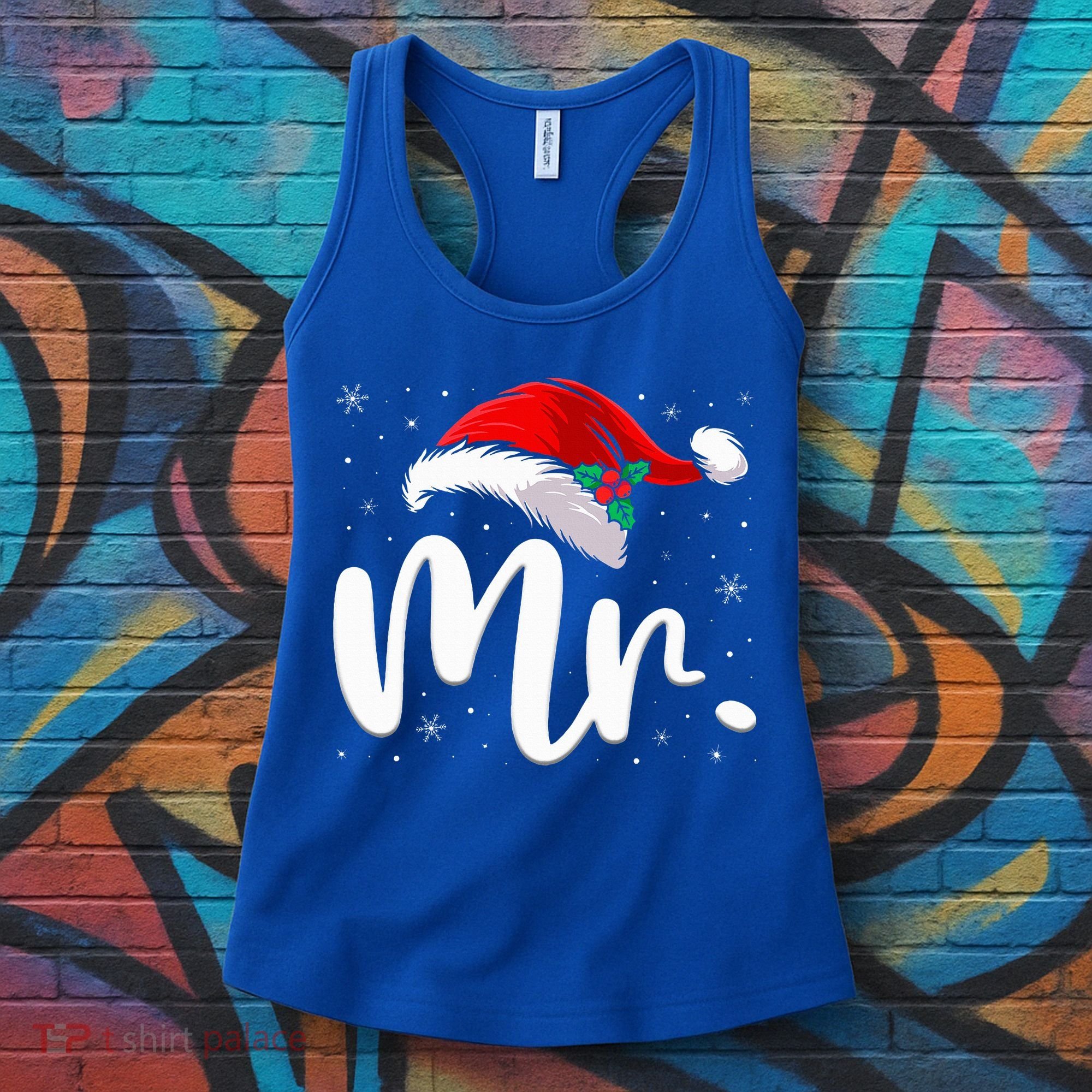 Mr Mrs Claus Christmas Couples Matching His And Her Pajamas  Women's Tank Top