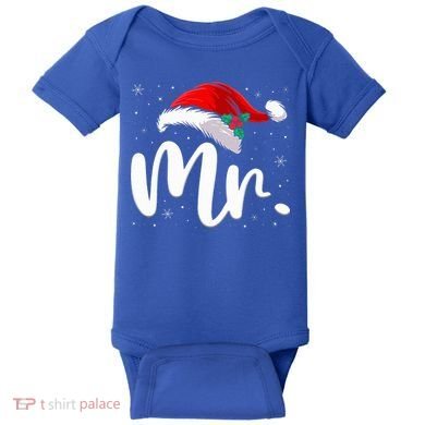 Mr Mrs Claus Christmas Couples Matching His And Her Pajamas  Baby Bodysuit
