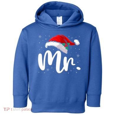Mr Mrs Claus Christmas Couples Matching His And Her Pajamas  Toddler Hoodie