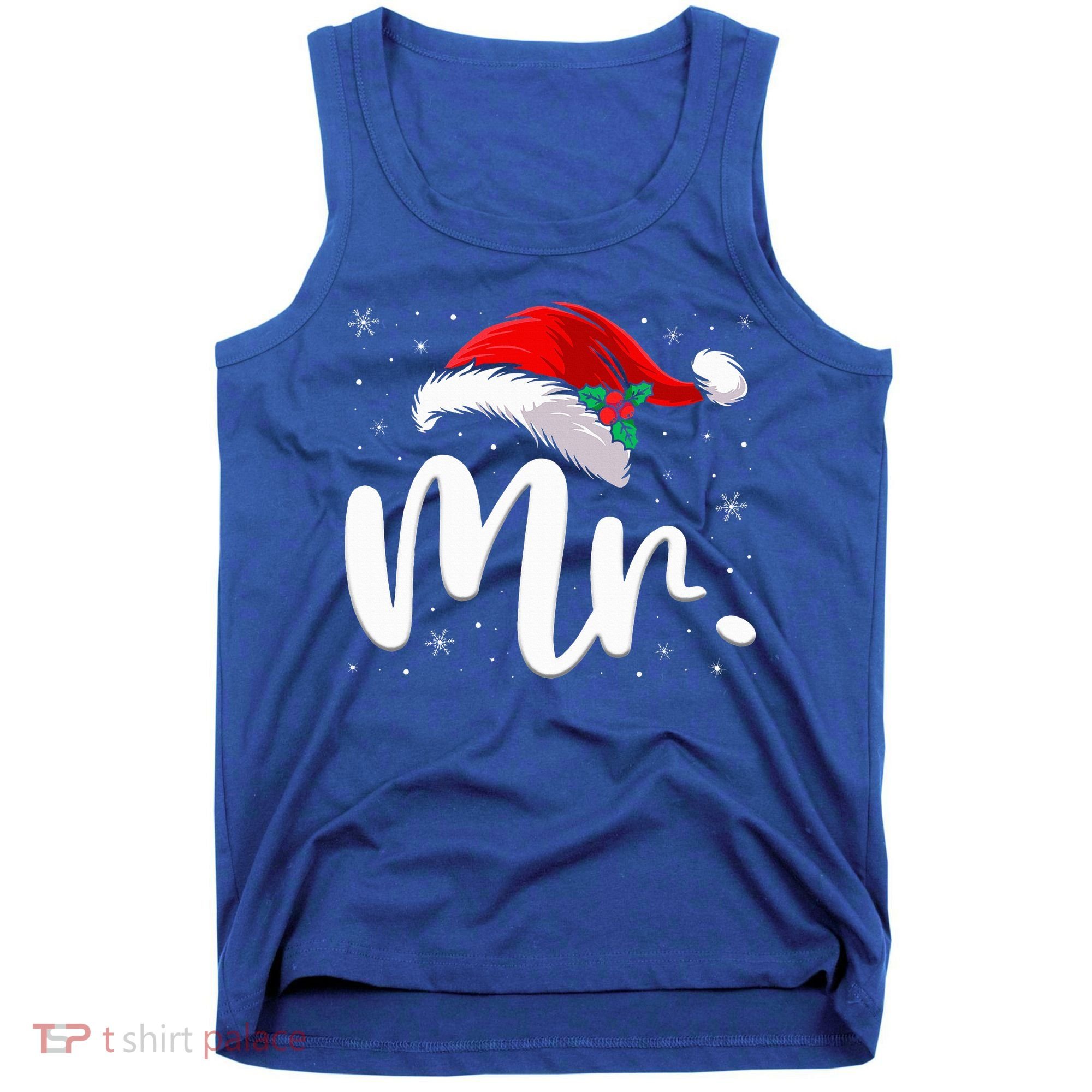 Mr Mrs Claus Christmas Couples Matching His And Her Pajamas  Tank Top