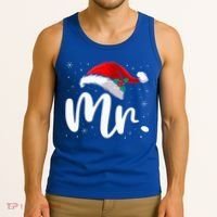 Mr Mrs Claus Christmas Couples Matching His And Her Pajamas  Tank Top thumb 3