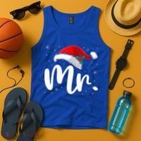 Mr Mrs Claus Christmas Couples Matching His And Her Pajamas  Tank Top thumb 4
