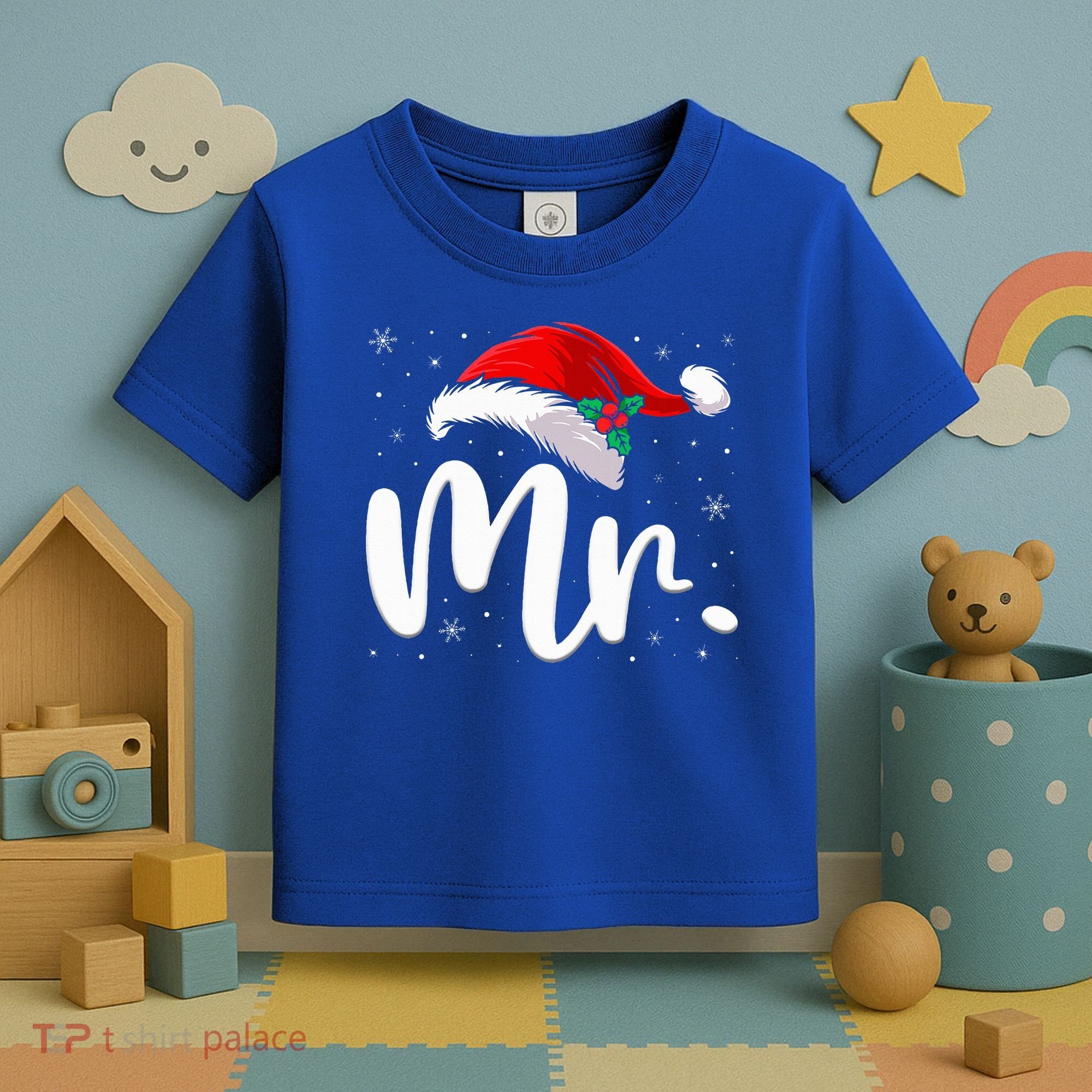Mr Mrs Claus Christmas Couples Matching His And Her Pajamas  Toddler T-Shirt